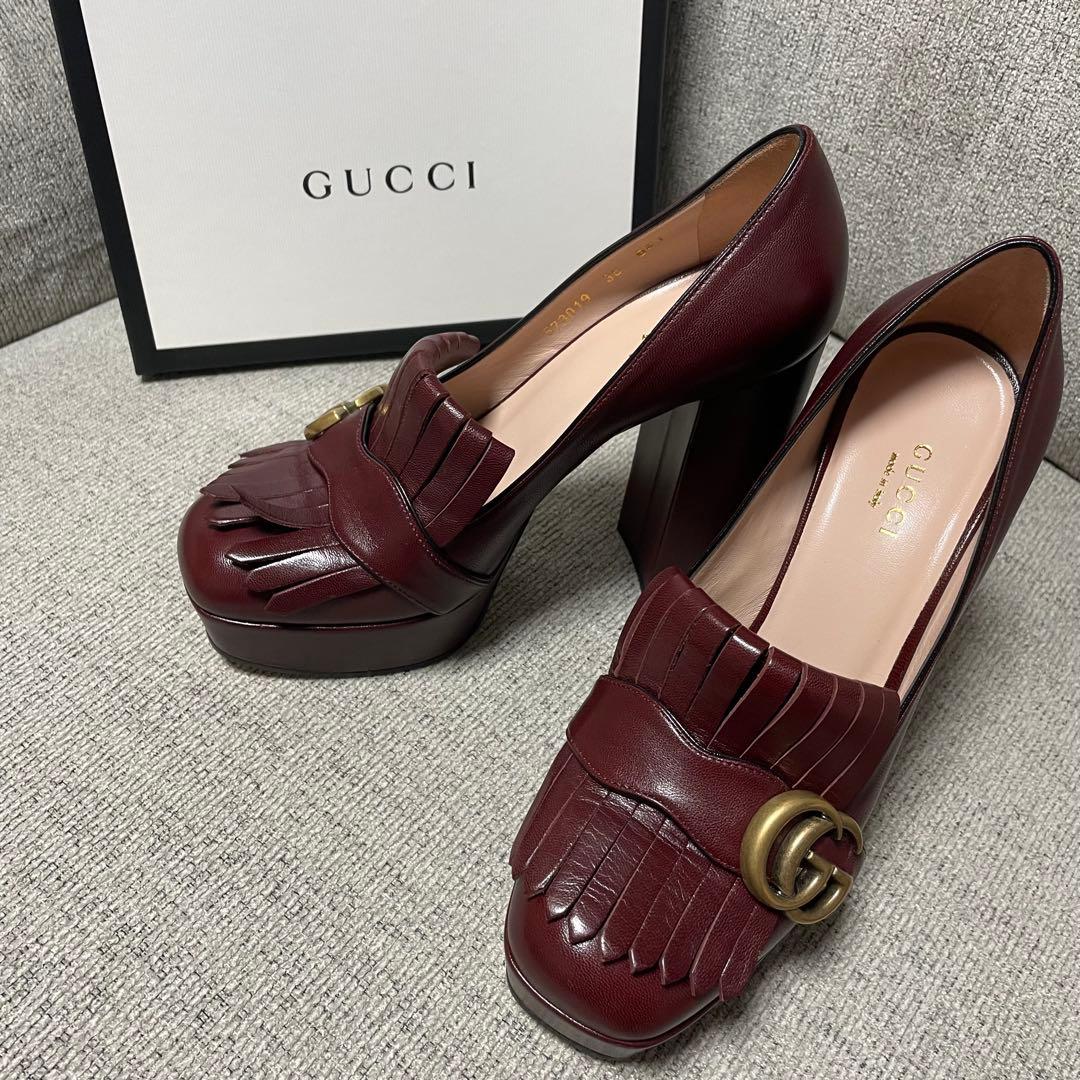 【値下げ】【美品】GUCCI GGマーモント パンプス 36 573019 837267_AAE38_3020_001_063_0000