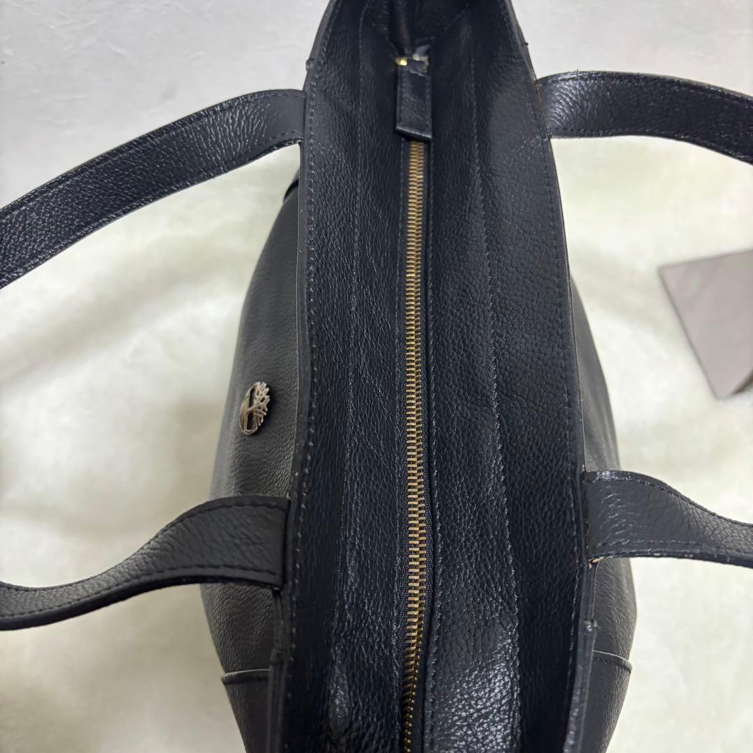 希少】ティンバーランド トートバッグ レザー ブラック シボ革 肩掛け