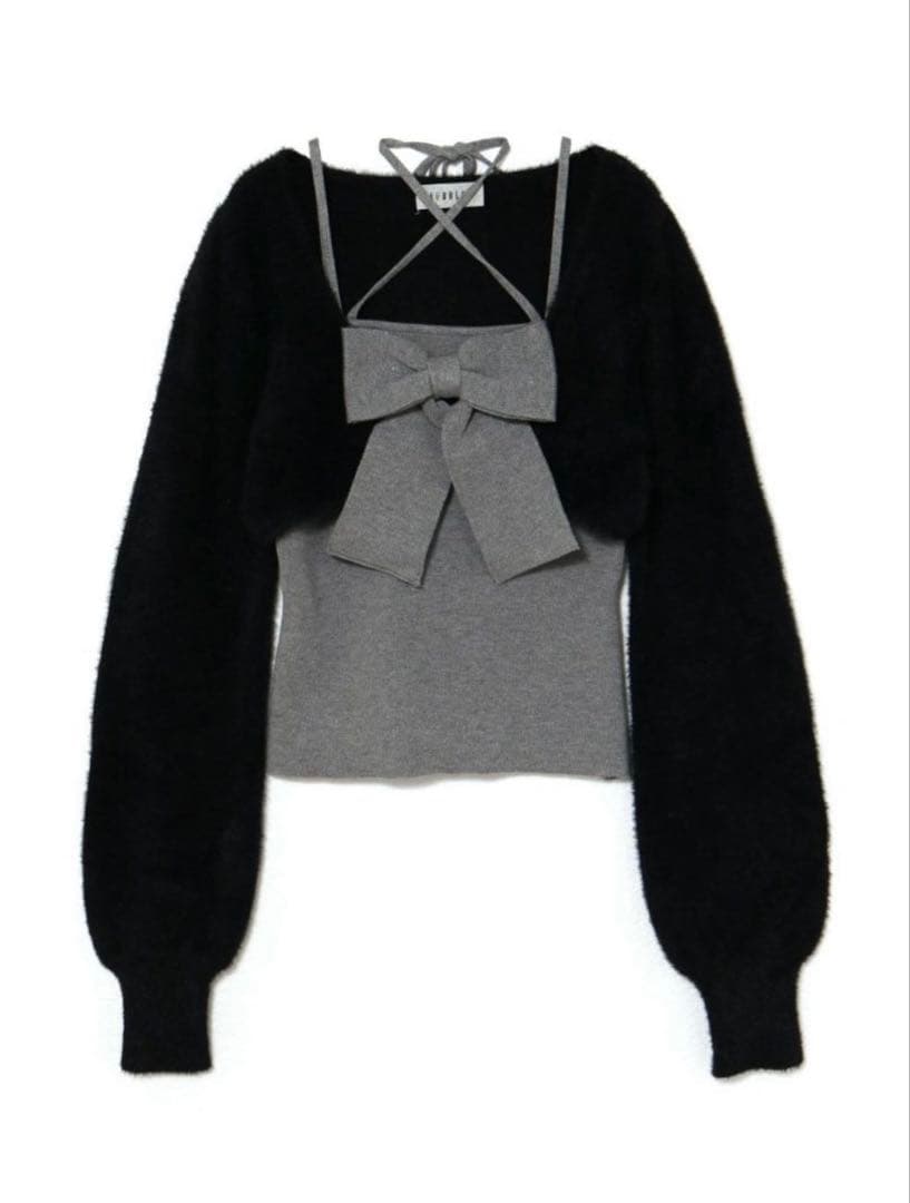 ゆん様専用 bubbles リボンニットアンサンブル 黒 - メルカリ