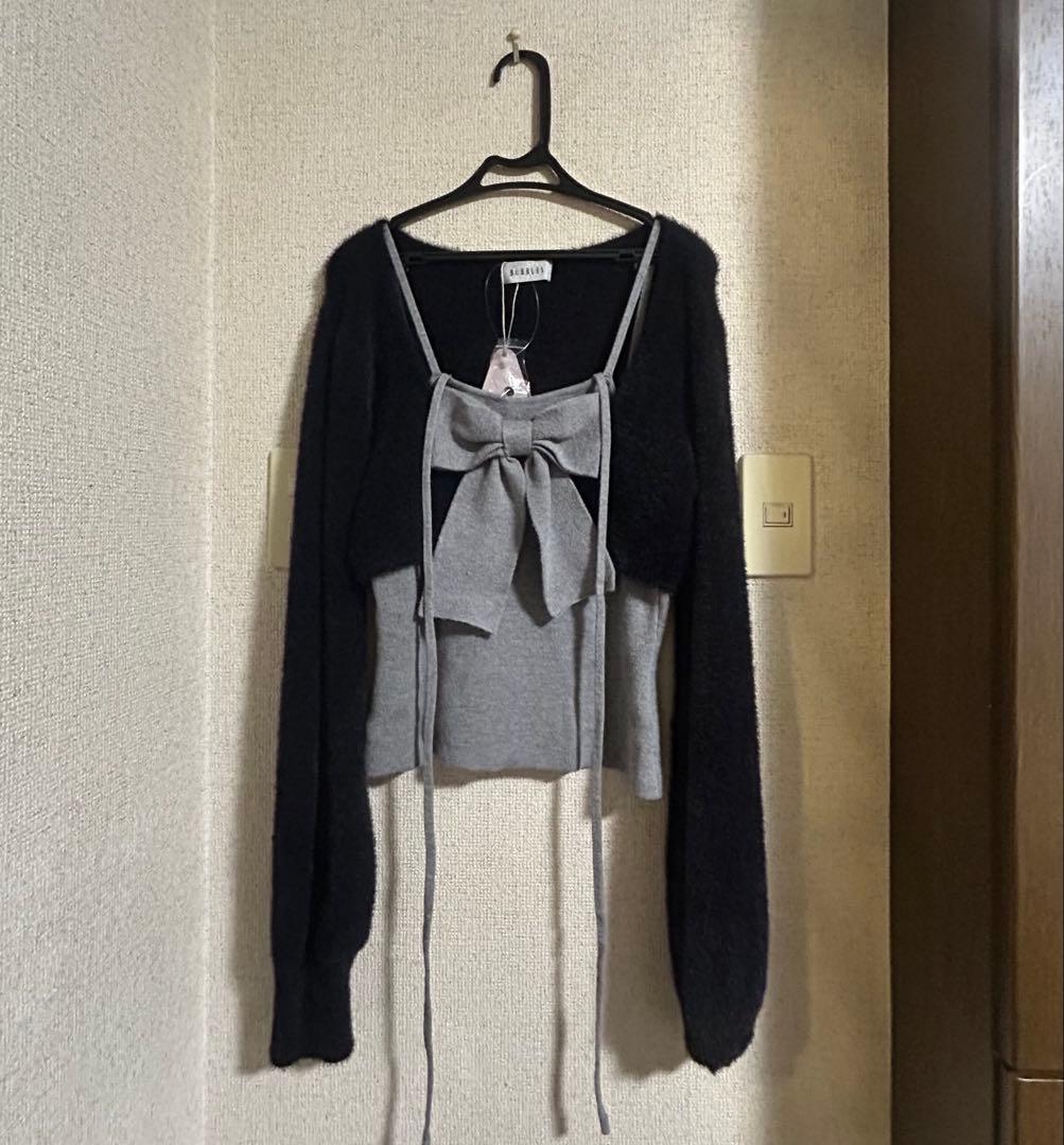 ゆん様専用 bubbles リボンニットアンサンブル 黒 - メルカリ