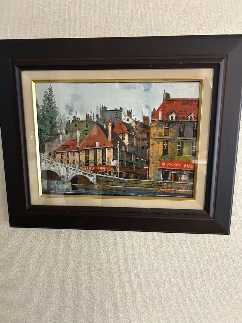 竹内敏彦の油彩画 [パリの街角] F4サイズ