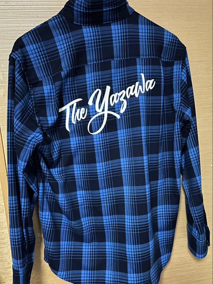 美品】E.YAZAWA ネルシャツ(THE YAZAWA)ブルー 矢沢永吉 - メルカリ