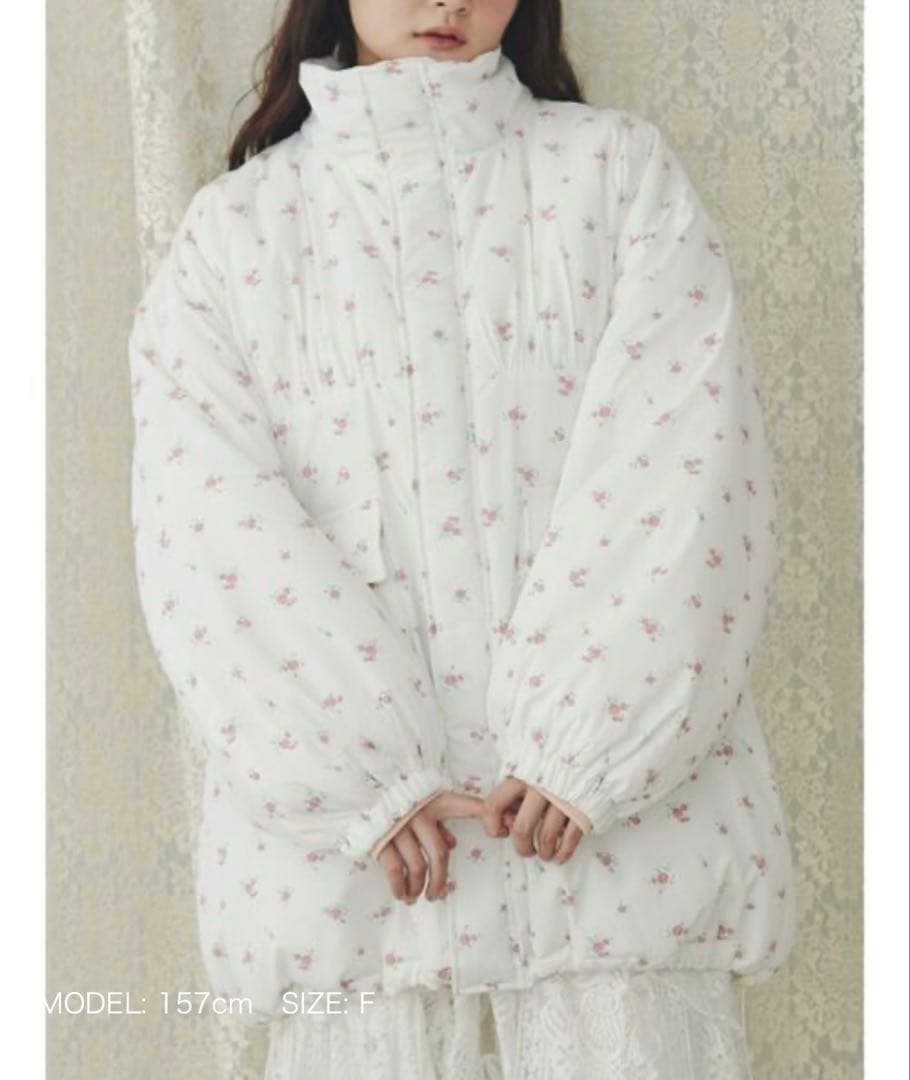 メリージェニー 花柄 ダウン flowerパファーコート merry jenny