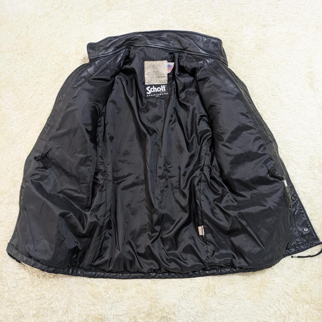 希少 42 Schott レザー M-65 フィールドジャケット 黒 ミリタリー