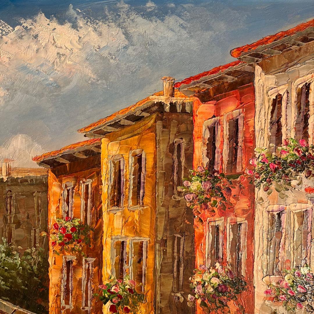 ☆特大秀作☆ 手書き油絵 ヴェネツィア 額付き 肉筆絵画 インテリア 油彩画