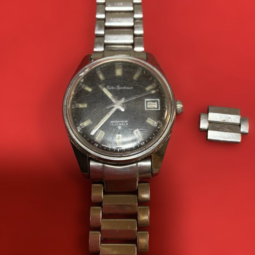 SEIKO スポーツマン　6602-9982 ブラックダイヤルスチールウォッチ