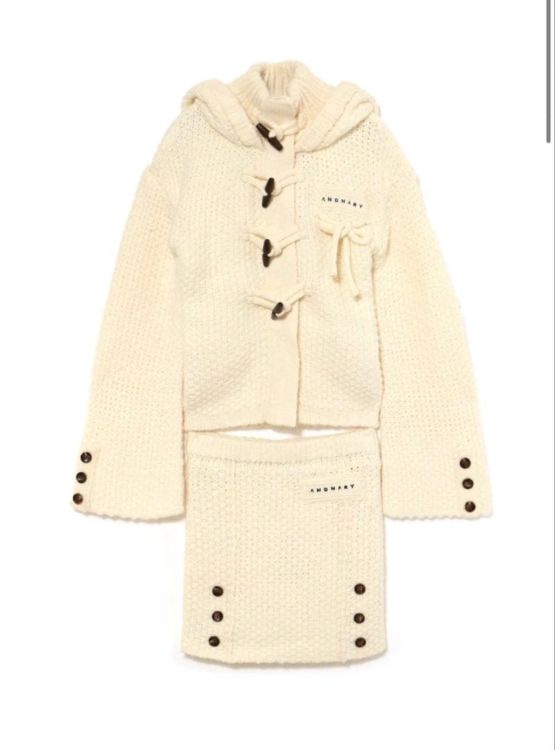 andmary Cable knit jacket set up ivory - メルカリ