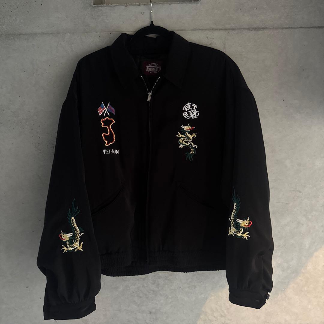 Towncraft ブラック スカジャン ベトナム刺繍　L