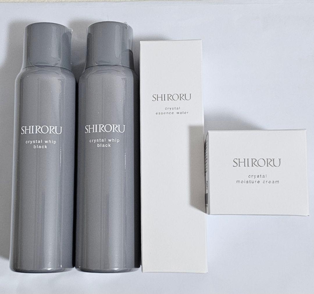 SHIRORU クリスタルホイップブラック2本　化粧水　クリーム　4点セット