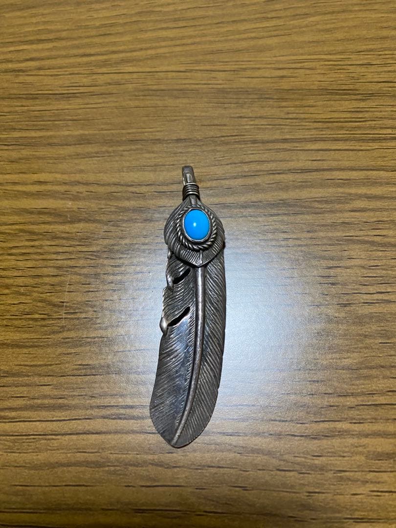 tady&king 特大ハートSVフェザー銀縄ターコイズLL