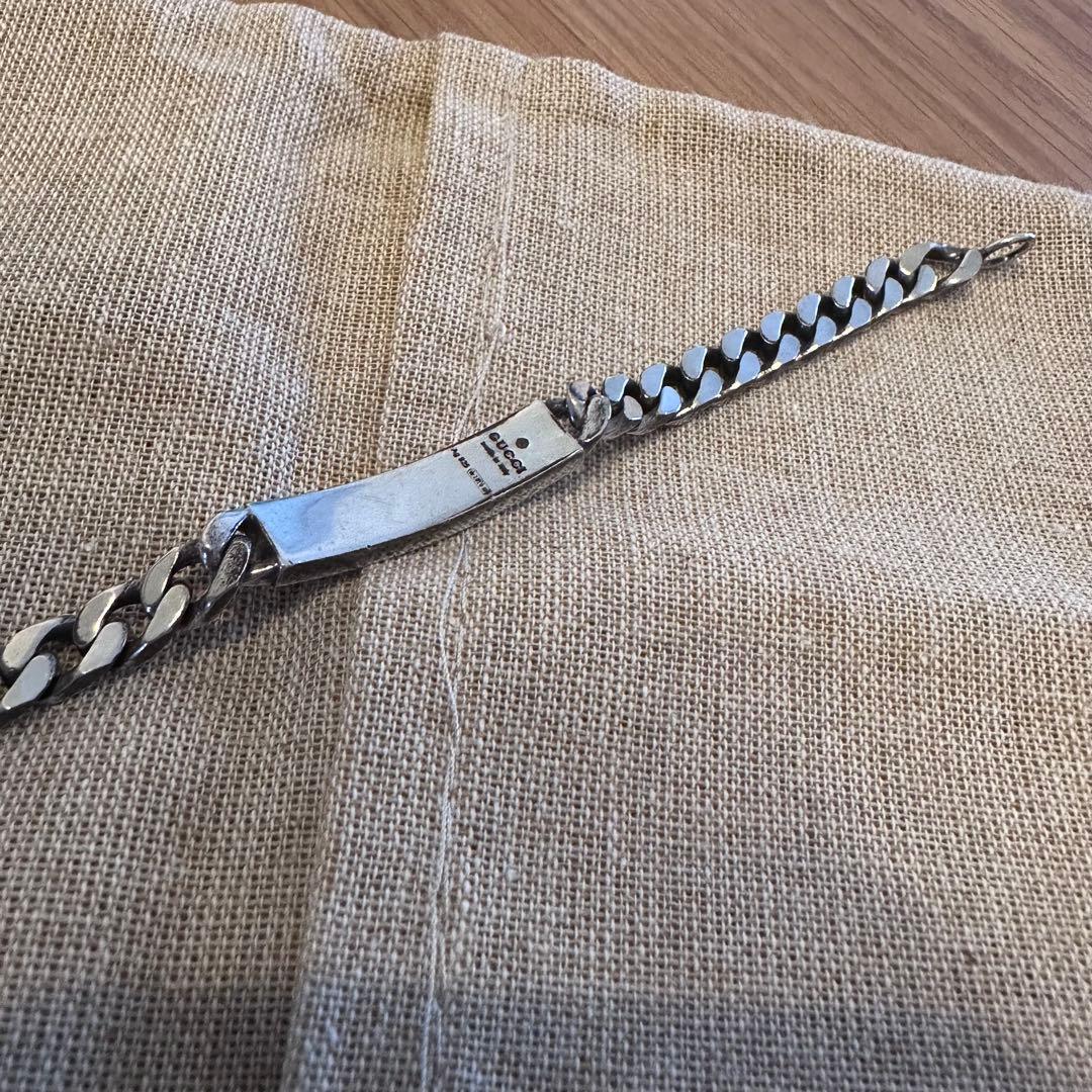 美品】GUCCI ゴースト IDプレート チェーンブレスレット シルバー