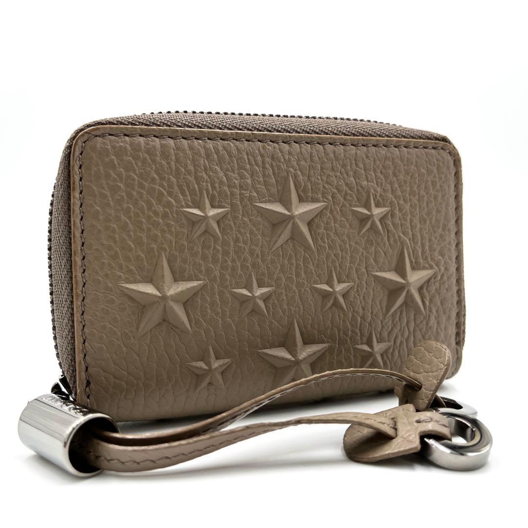 【未使用保管品】ジミーチュウ ケース スター ラウンドジップ レザー