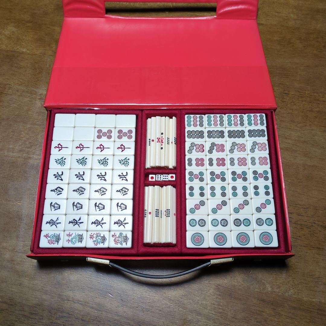 麻雀牌セット 赤 伝統デザイン - メルカリ