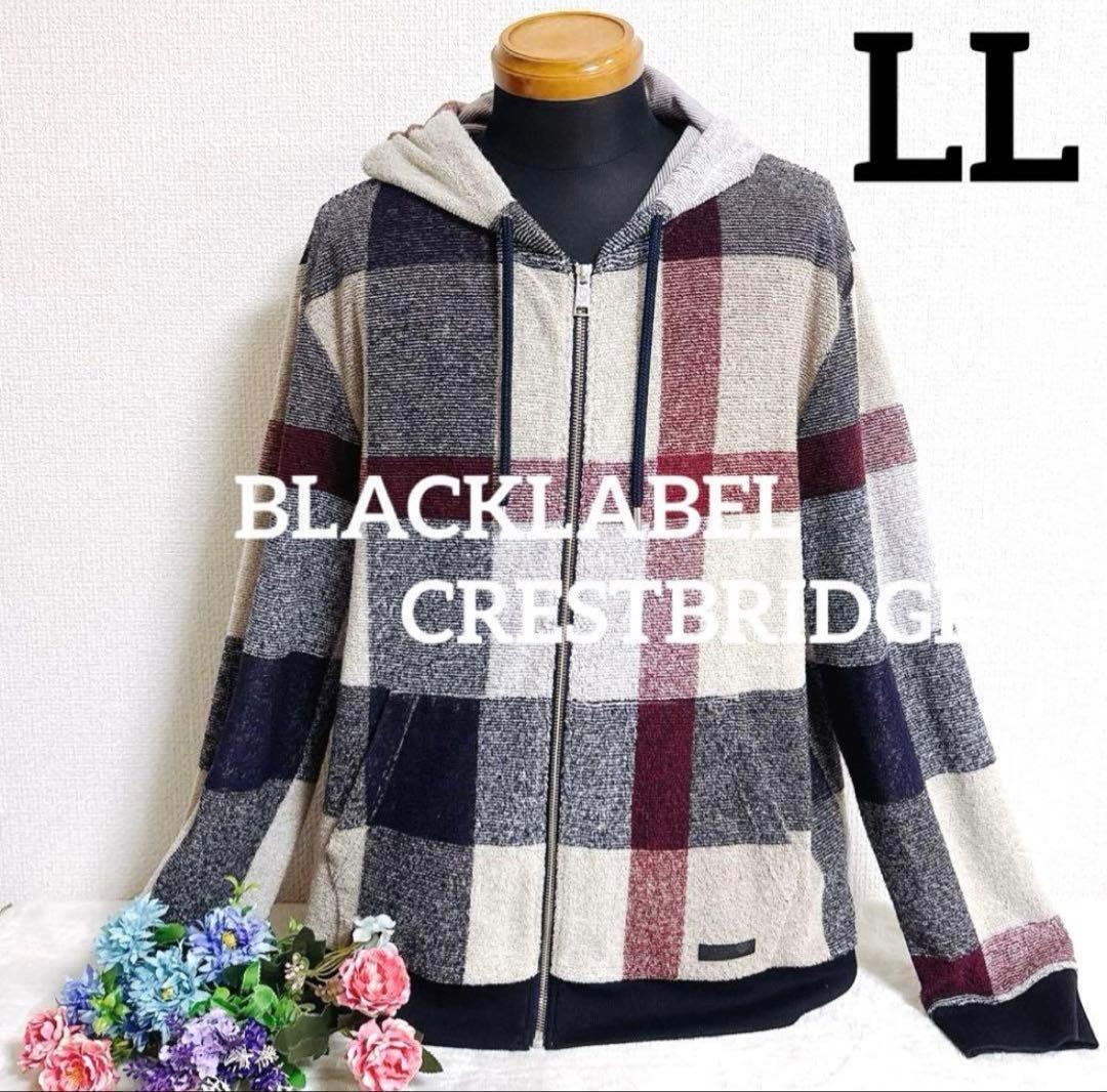 BLACKLABEL CRESTBRIDGE 毛混ボアパーカー チェック　LL