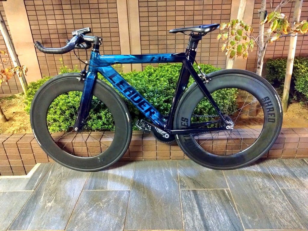 【猫富士様用：運賃込】LEADER735 ピストバイク マーブル×ラメ