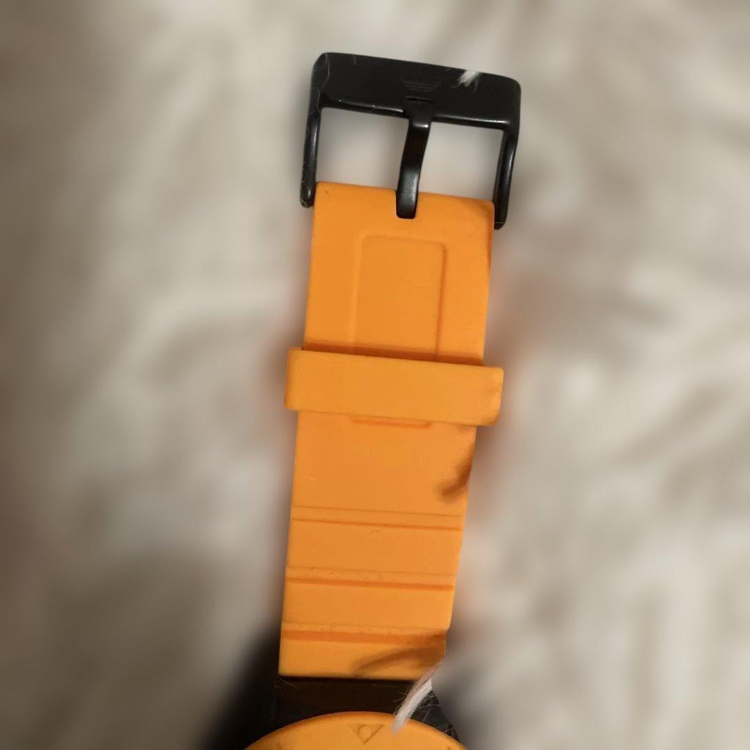 最終値ファッション - レア！ビックフェイスadidas シリコンバンド時計