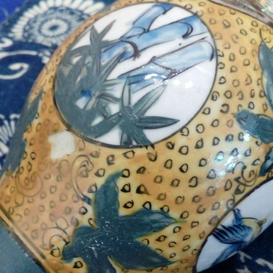 加賀藩再興古九谷焼江戸後期〜明治時代阿波淡路國30センチサイズ当時