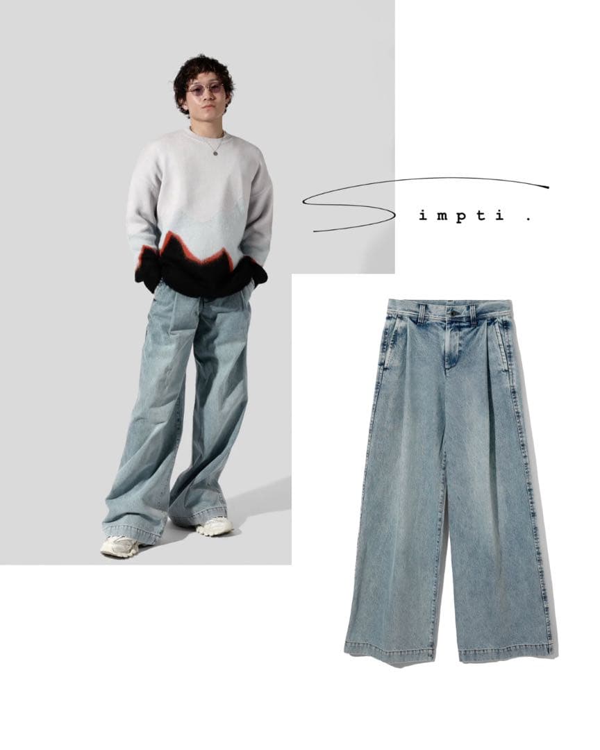 【新品未使用】Simpti 1Tuck Wide Denim（S）デニムパンツ