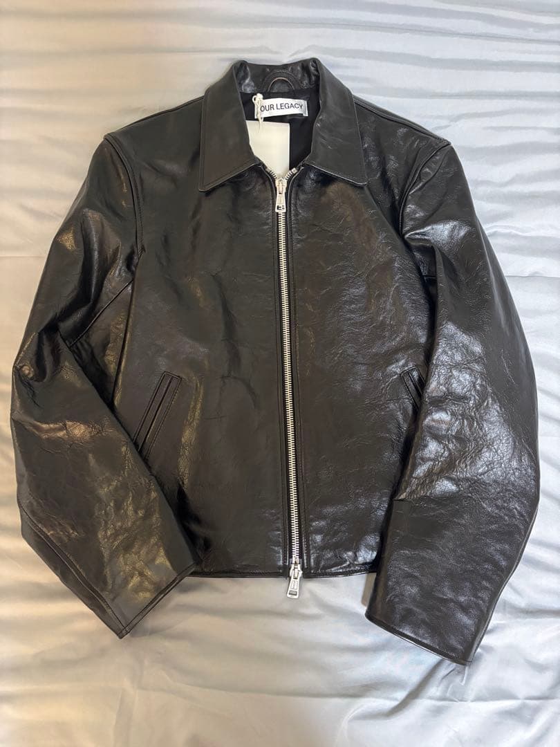 ち*ん様 レザーライダース ミニジャケットMini jacket 46ショート丈 ライダースジャケット ショート・ミニ丈 （レディース