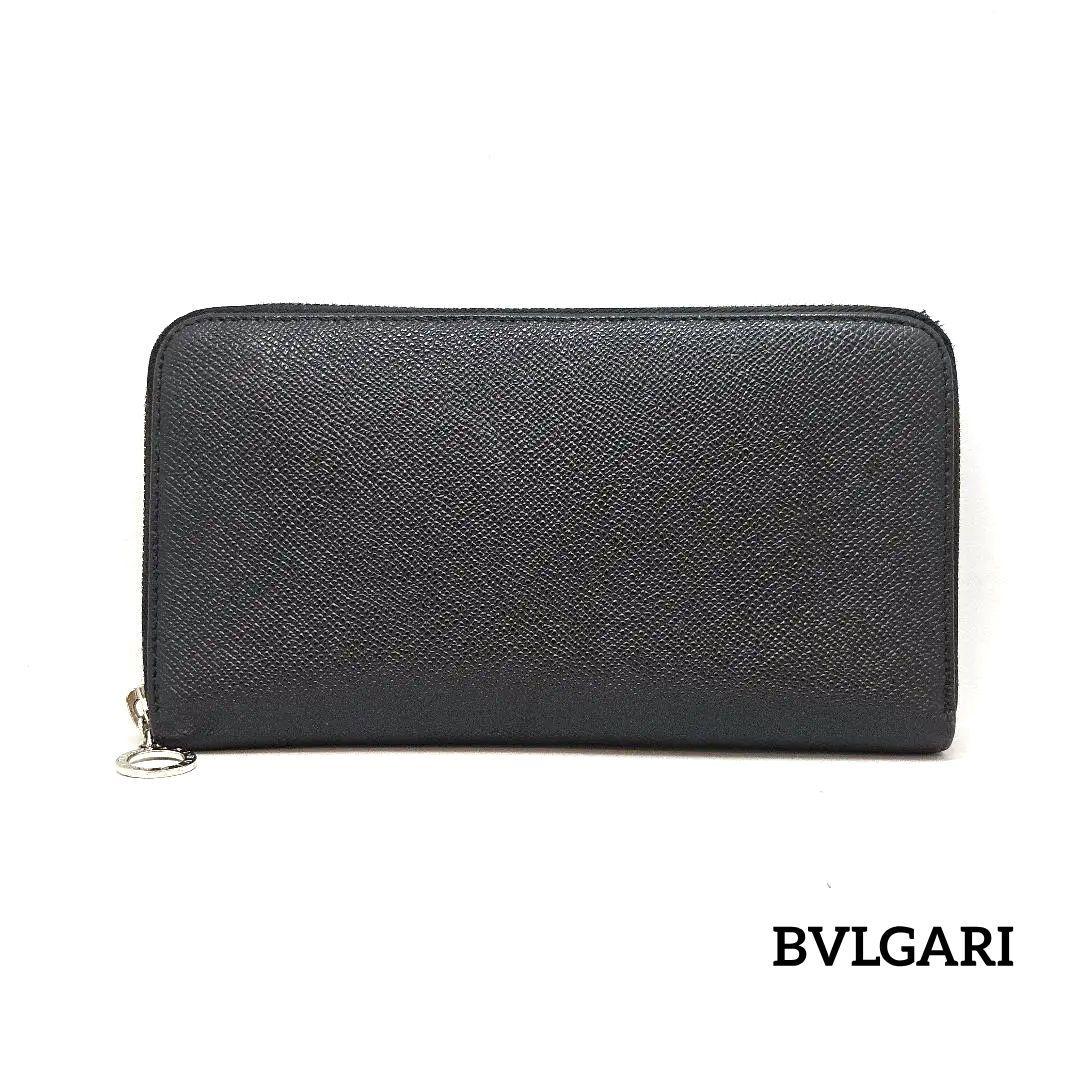 ブルガリ ラウンドファスナー オーガナイザー RFID 黒 サークルロゴ BVLGARI（ブルガリ） 財布 ラウンドファスナー 長財布 メンズ ブルガリ
