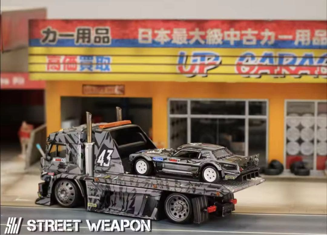 STREET WARRIOR 1965マスタング、フーニコーン+積載車トラック 新品 SW Street Weapon 1/64 フォード マスタング 1965 Mustang