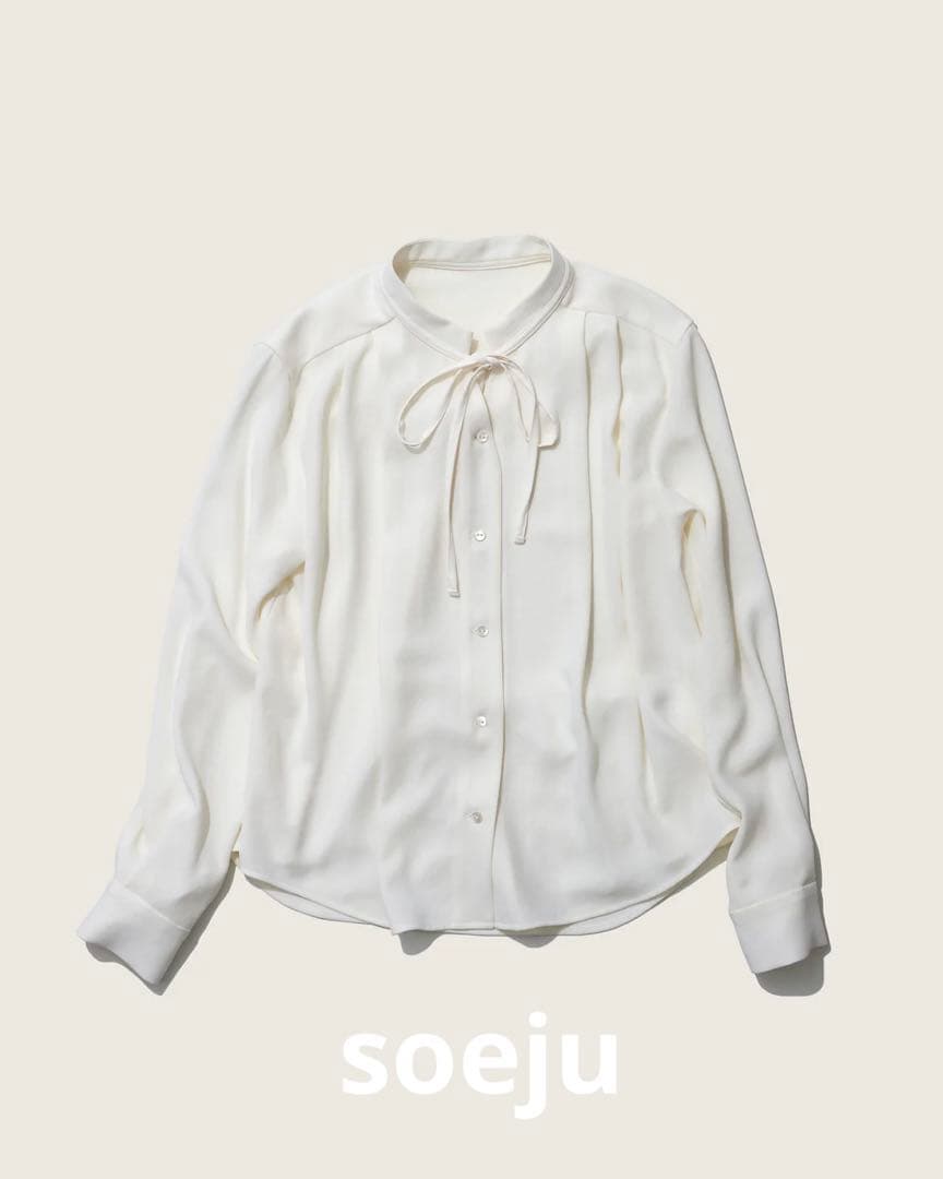 新品 soeju ソージュ ジョーゼットリボンブラウス