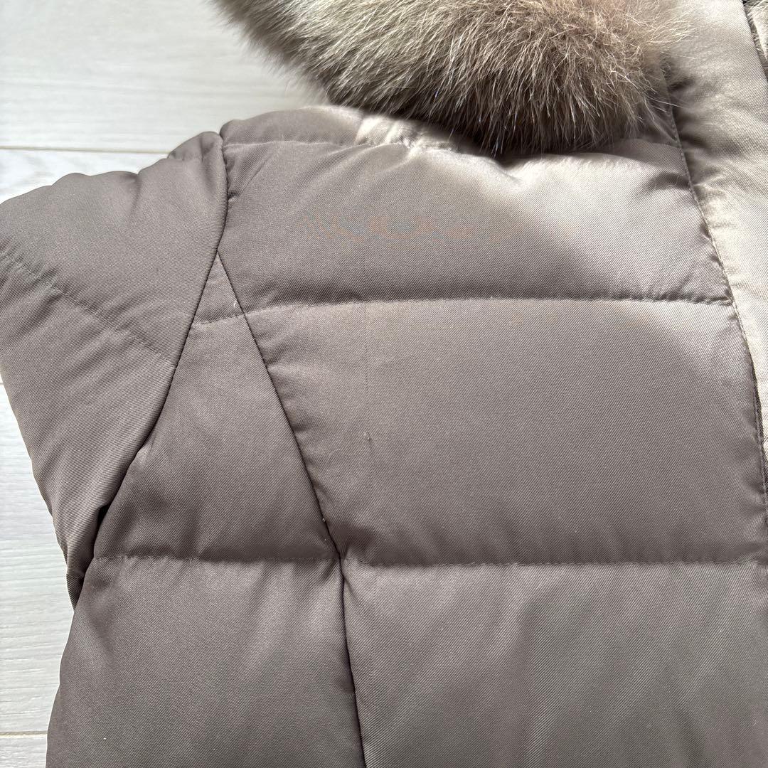 INDIVI ブラウン ダウンジャケット 取り外し可能ファー付き - メルカリ