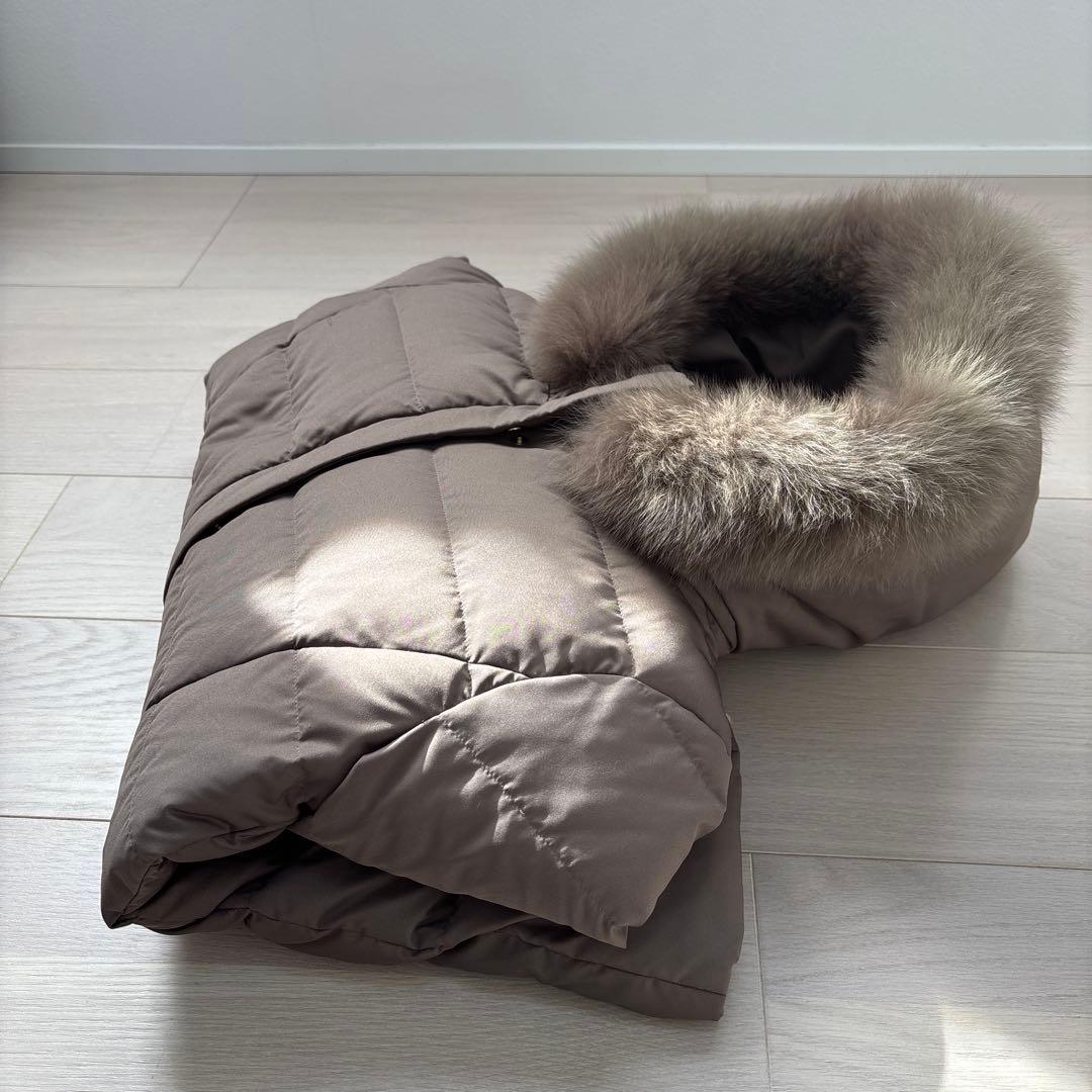 INDIVI ブラウン ダウンジャケット 取り外し可能ファー付き - メルカリ