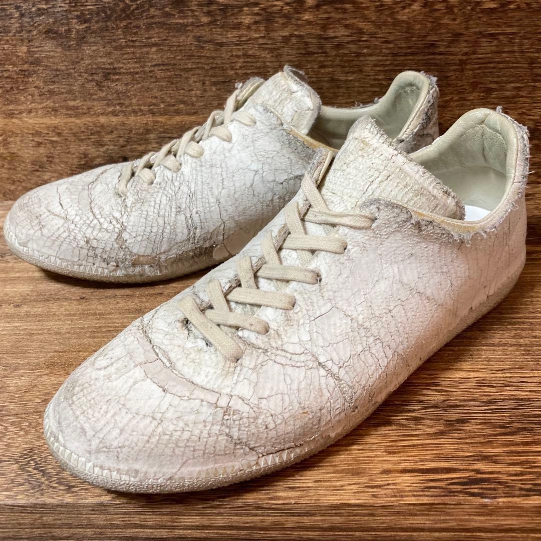 マルジェラ ジャーマントレーナー ペンキ 42 クラック ホワイト 白