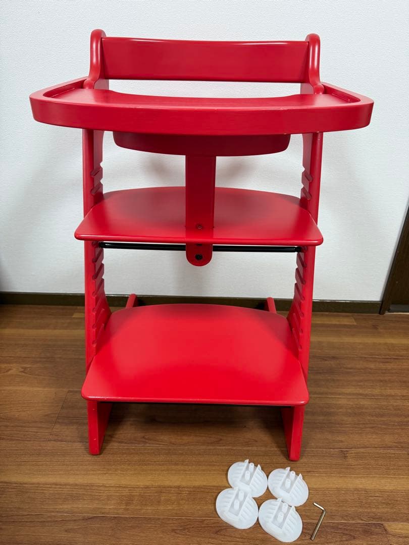 【美品】すくすくチェア　スクスクチェアーEX テーブル&カード付き　レッド