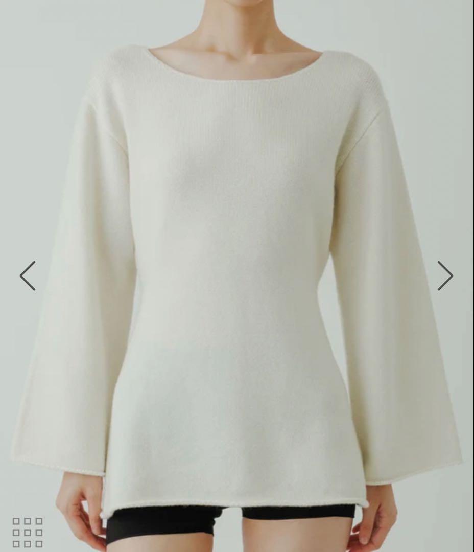 新品タグ付【ё BIOTOP】wool cashmere curved top