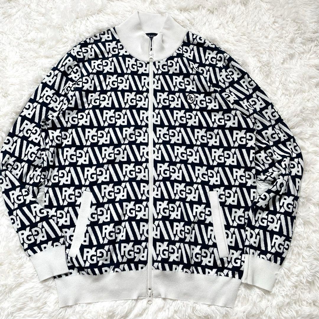 パーリーゲイツ　PGロゴジャケット ロゴワッペン　総柄　トップス　メンズゴルフ