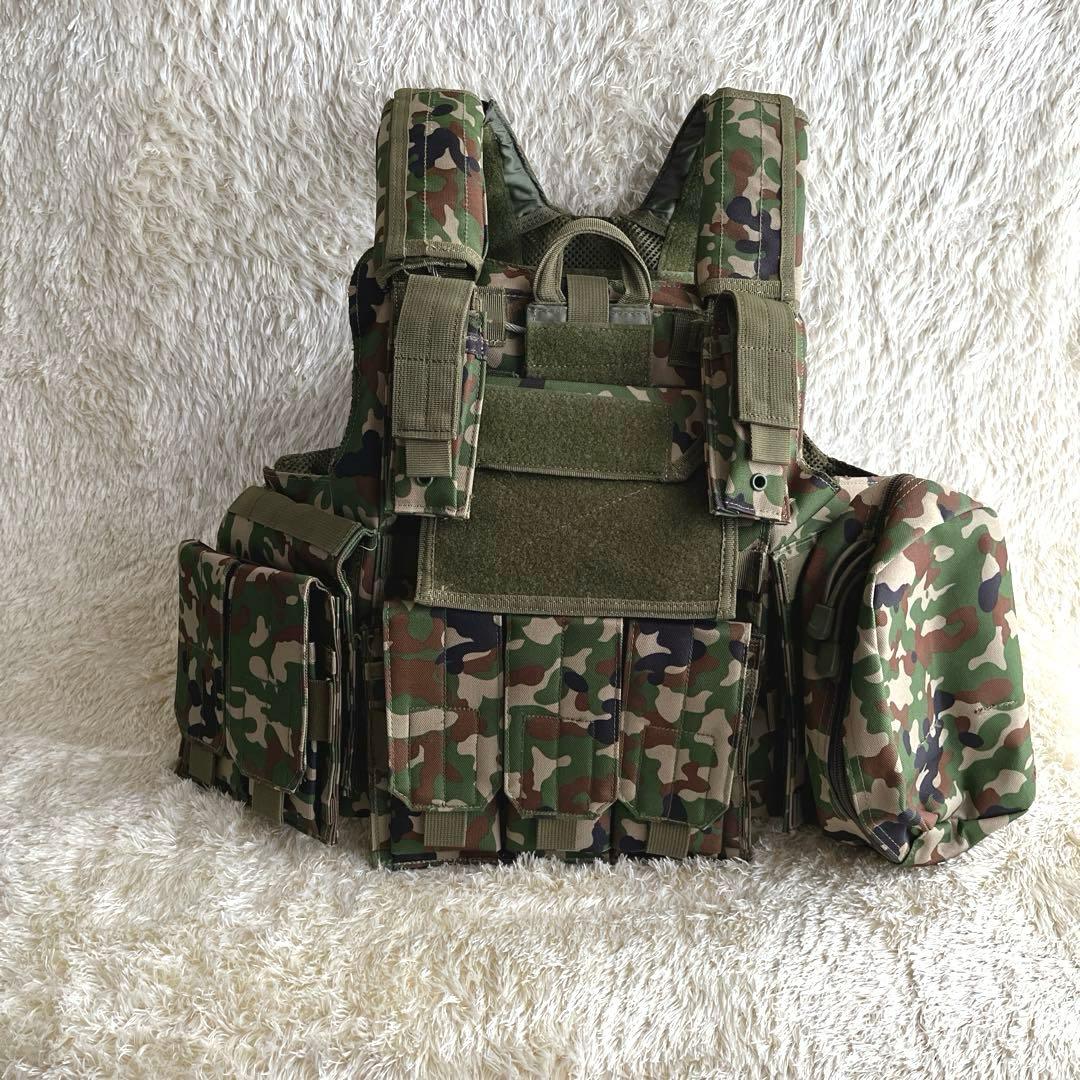 サバゲー　プレートキャリア　迷彩