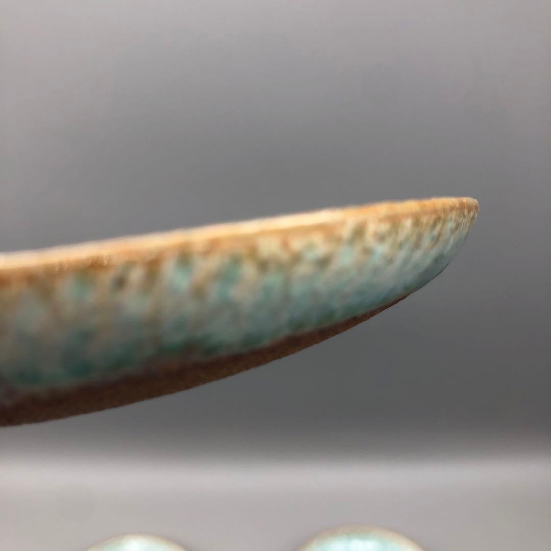 有田焼玉峰窯中尾哲彰銀河釉ブルー瑠璃色釉薬11.5cm布目小皿プレート5