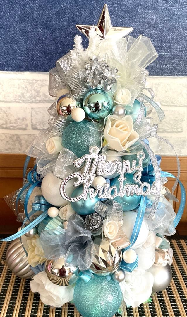 クリスマスツリー 青と白の装飾❣️MＳ❣️3点セット❣️