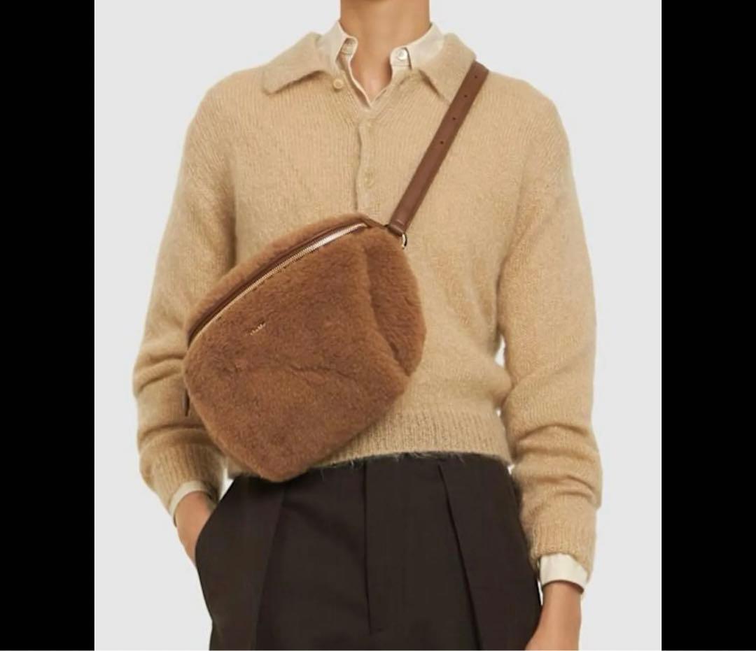 美品 マックスマーラ テディ ベルトバッグ ボディバッグ キャメル