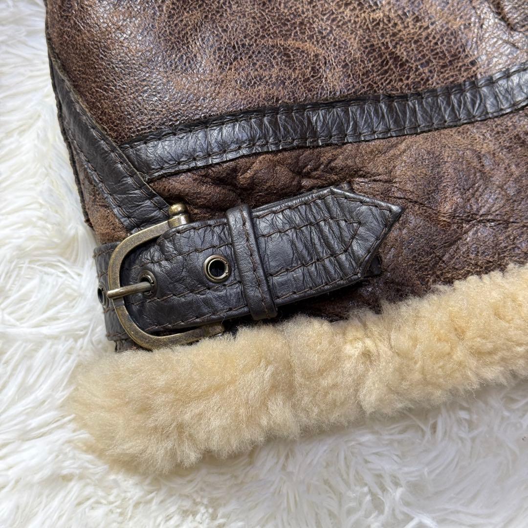 フード付き】vintage B-3 ムートン フライトジャケット M 超短丈