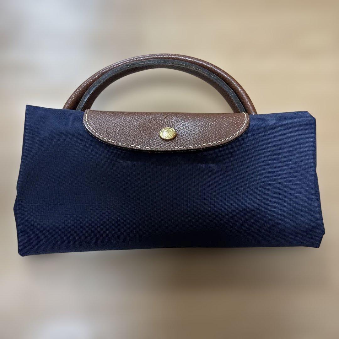 ロンシャンネイビー ボストンバッグ 大容量