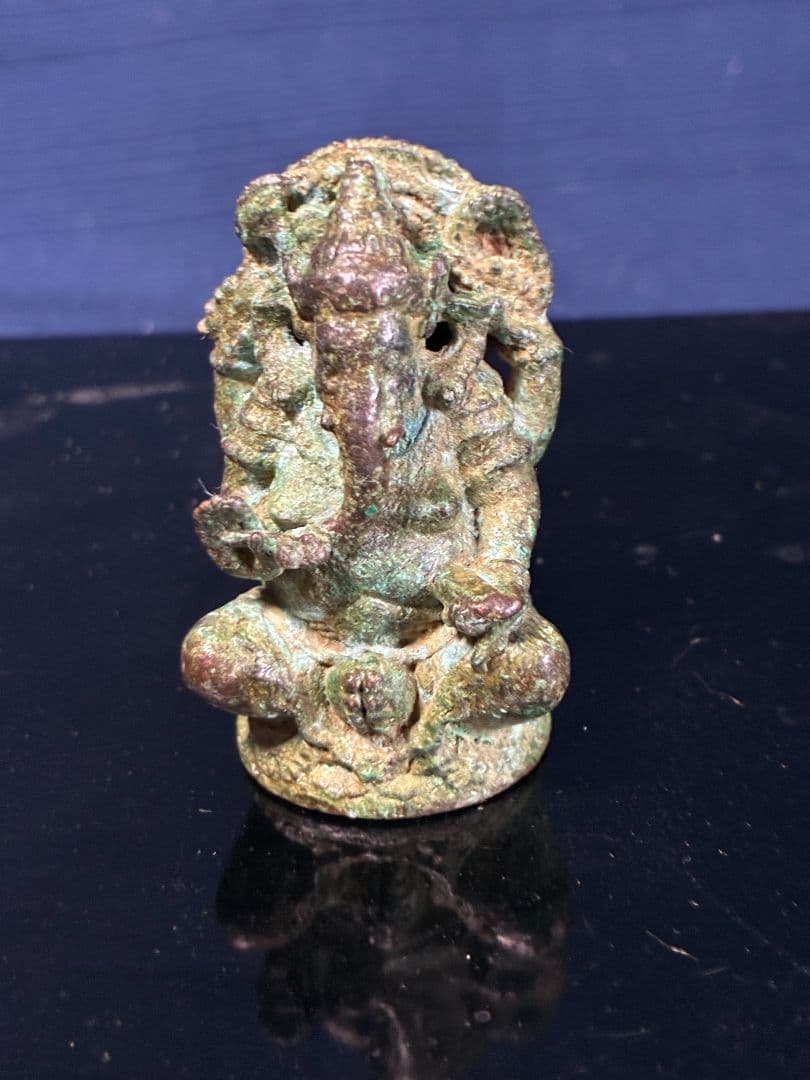 ガネーシャ像　タイ仏教　古銅青銅Ｈ6.7㎝　重65gm 仏教美術　聖天 骨董品