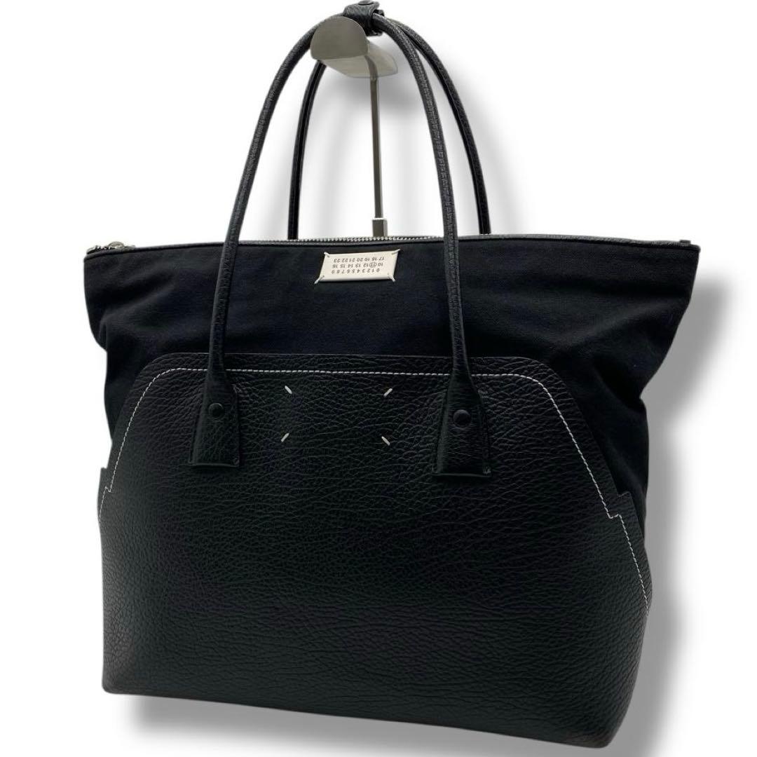 美品 マルジェラ 5AC ショッピング バッグ A4 レディース 黒 トート