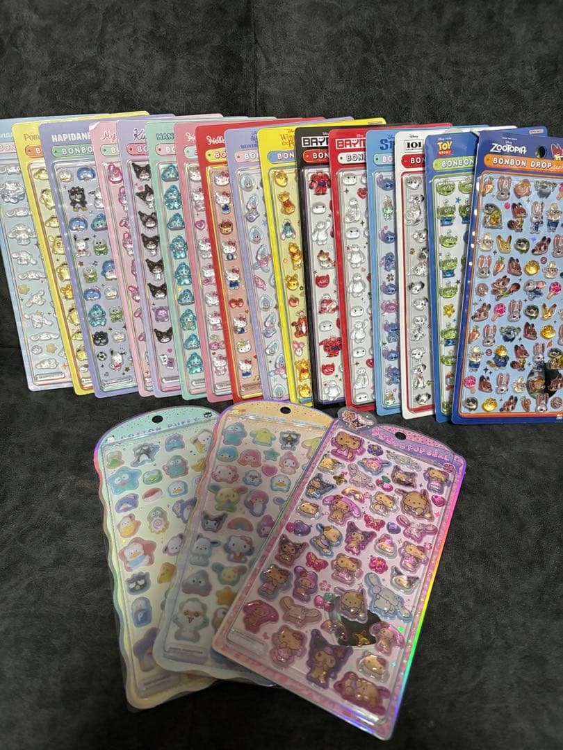 ボンボンドロップシール　ミニ　コンプリートセット　サンリオ　ディズニー　コットン サンスター文具 ボンボンドロップシール ミニ ディズニー ボンボン