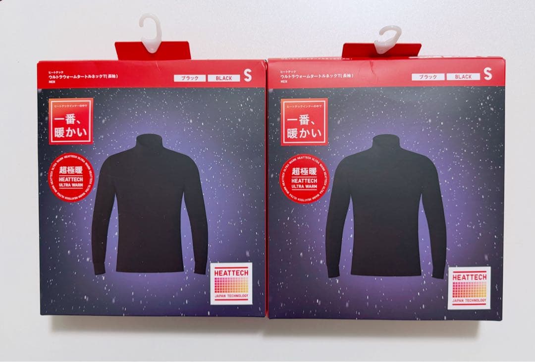 新品未開封！ユニクロ 超極暖 ウルトラウォームタートルネックT長袖2点 メンズ