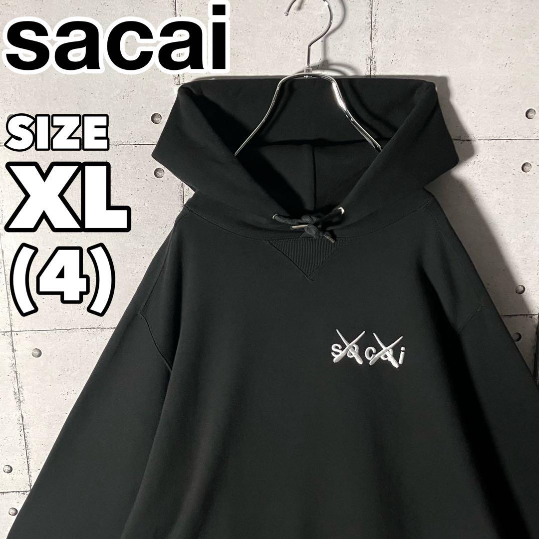 【鬼レア】サカイsacai☆カウズ限定コラボ刺繍ロゴスウェットパーカー希少XL