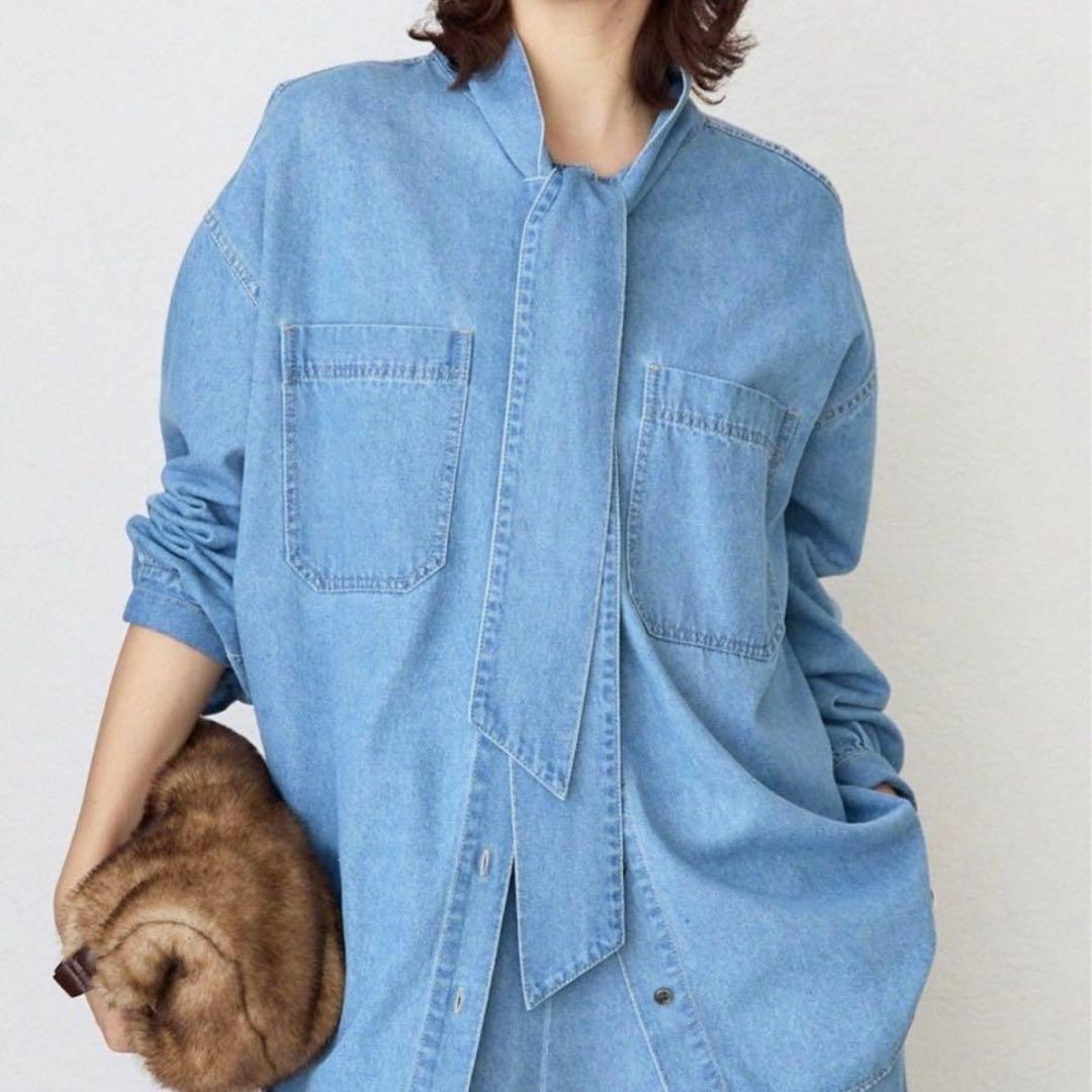 リヴドロワ　デニムボウタイシャツ