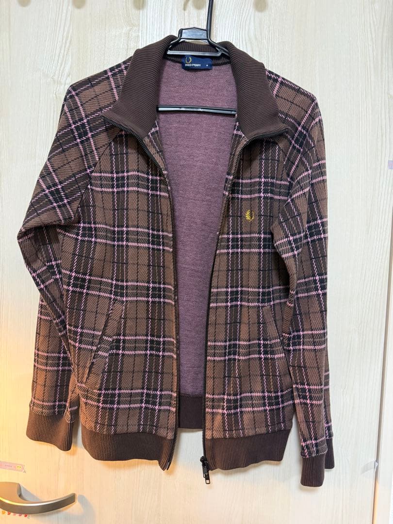 FRED PERRY ブラウン チェック ジャンパー M
