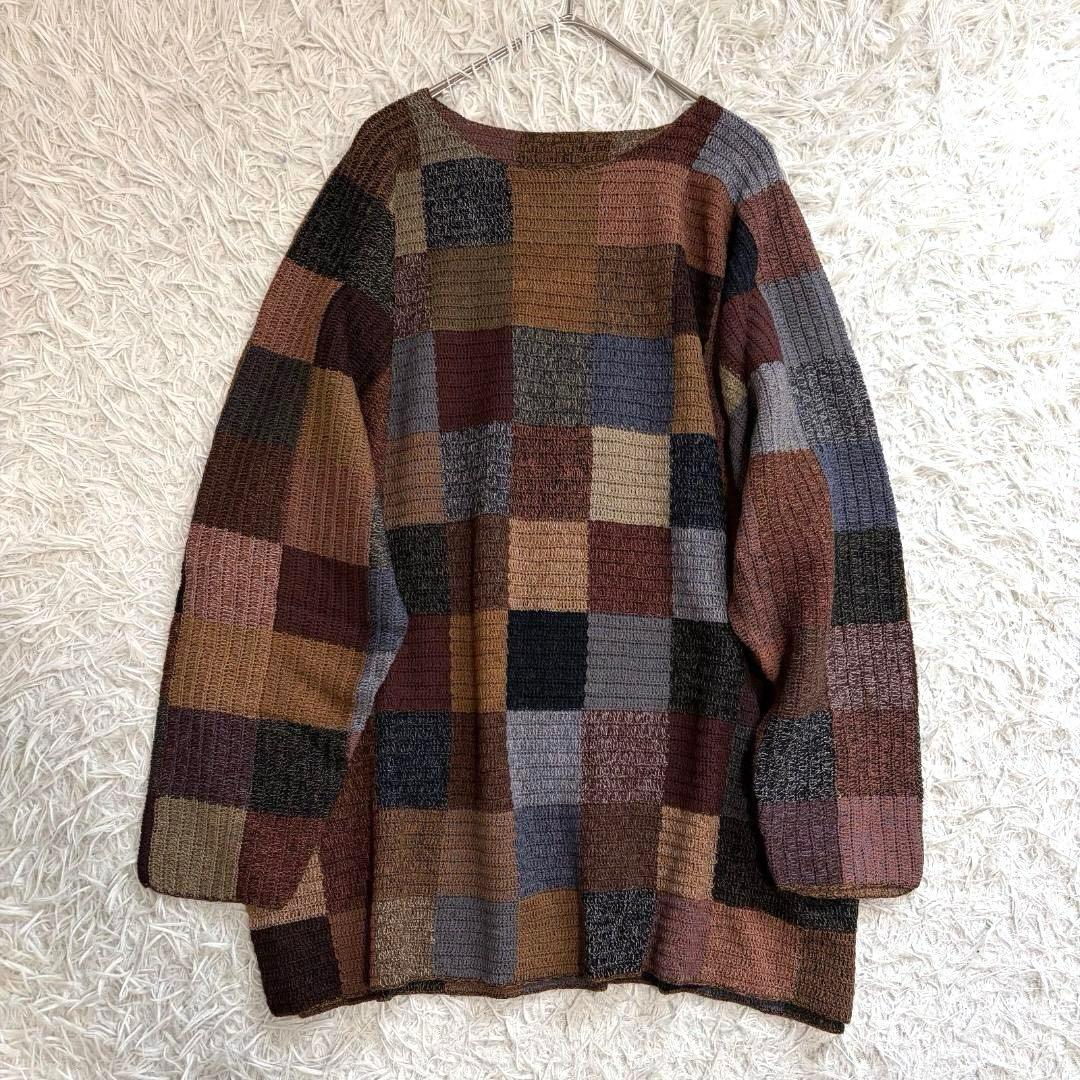 17293✨ヨーガンレール パッチワーク ニット セーター ウール マルチカラー