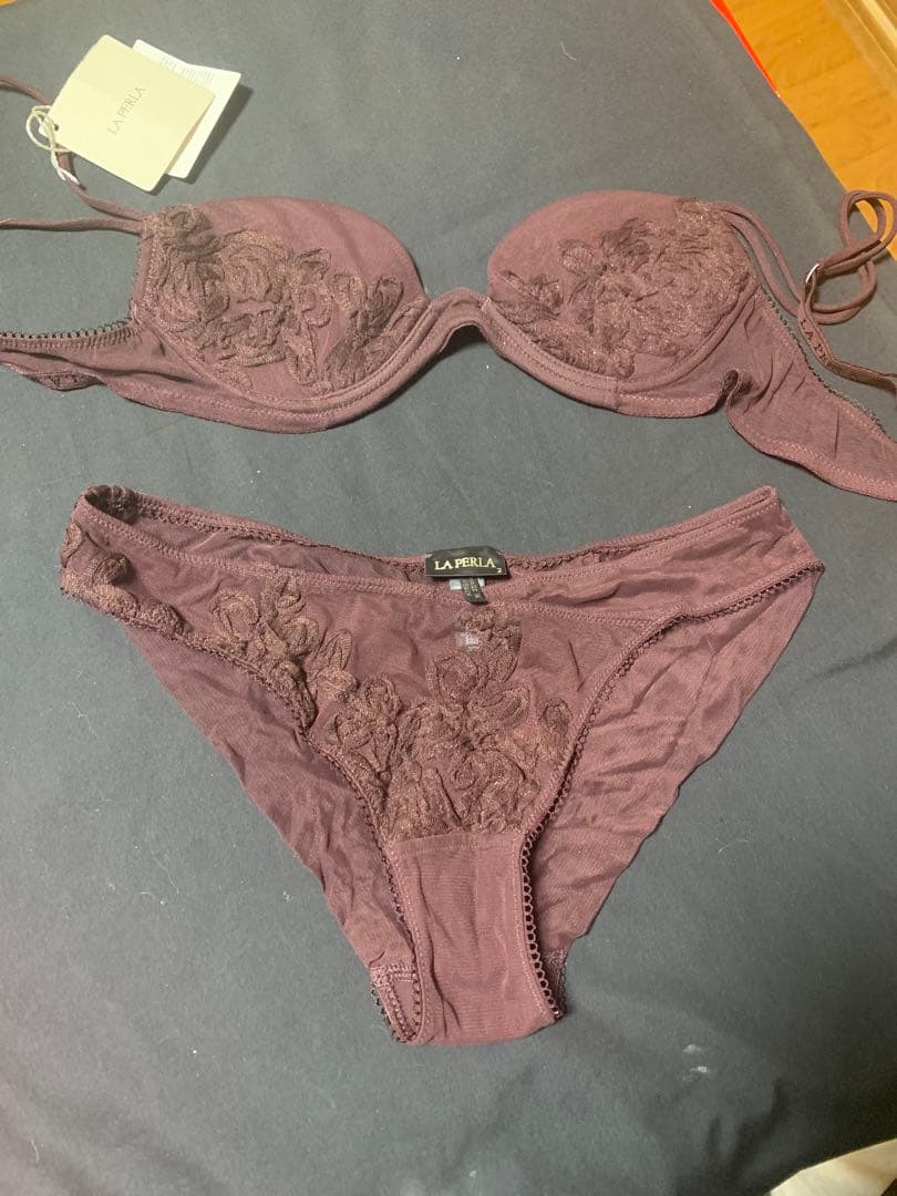 LA PERLA ラペルラ　ブラ+ショーツセット　ボルドー