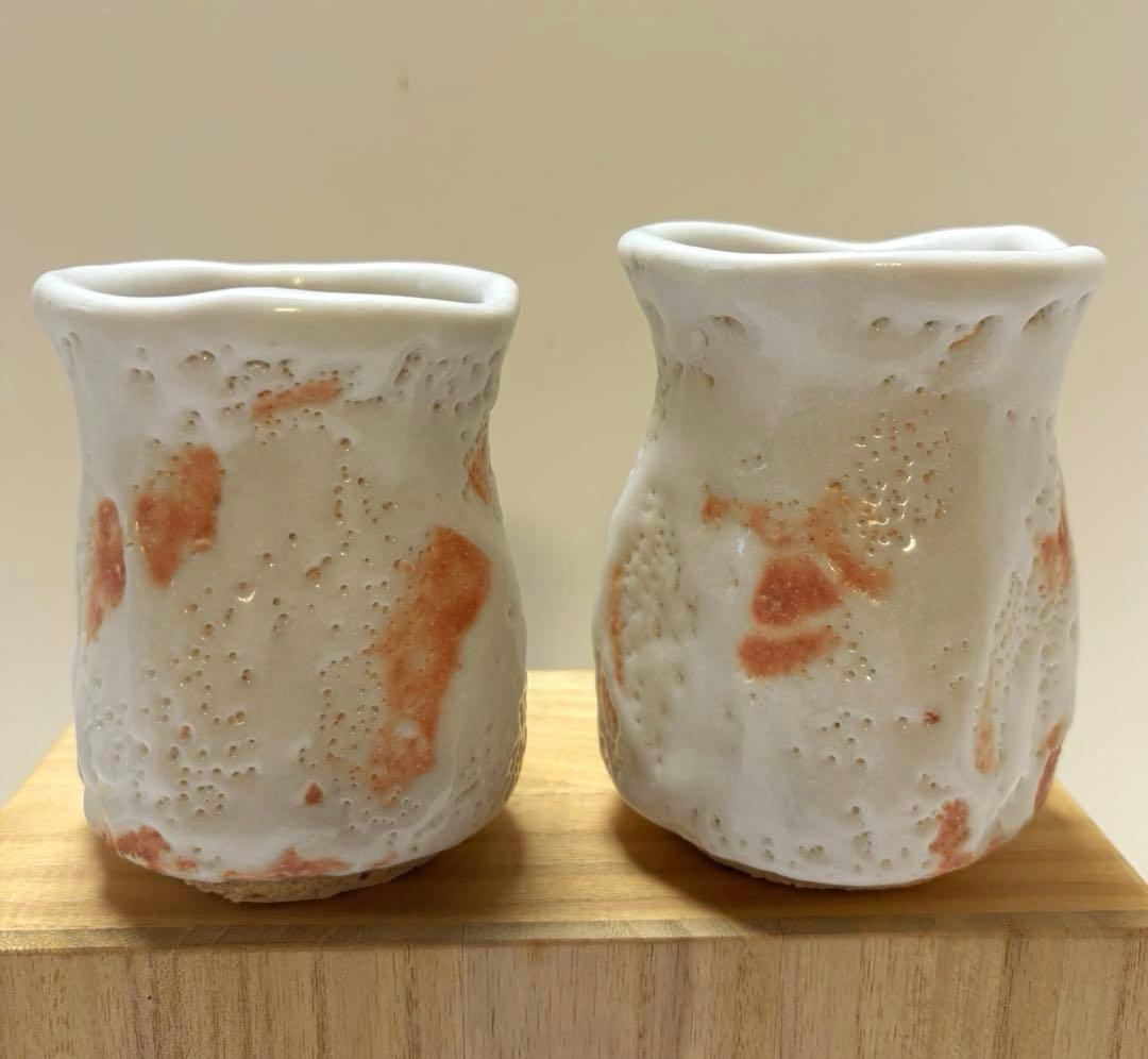 小林武春　白志野　湯呑茶碗　美濃焼　夫婦湯呑茶碗　箱蓋なし　未使用 Yahoo!オークション -「小林武春」の落札相場・落札価格