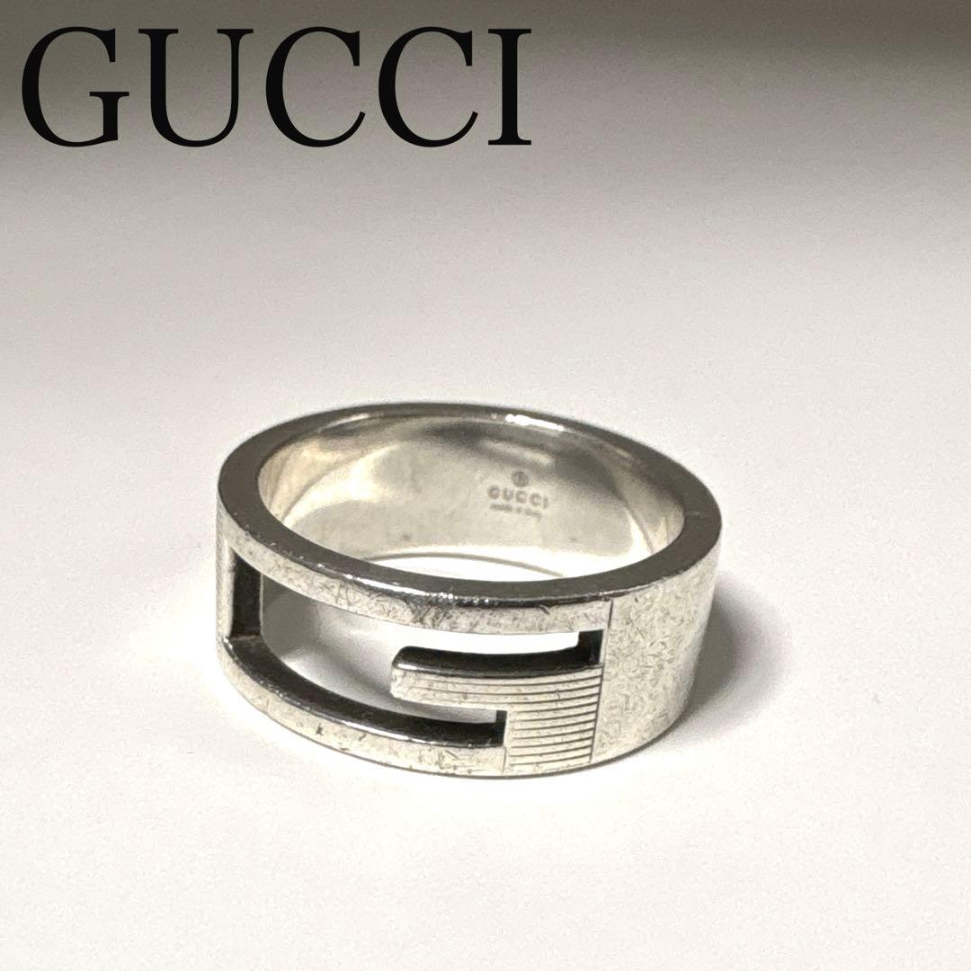 GUCCI グッチ リング 18号 SV925 ブランデッドG