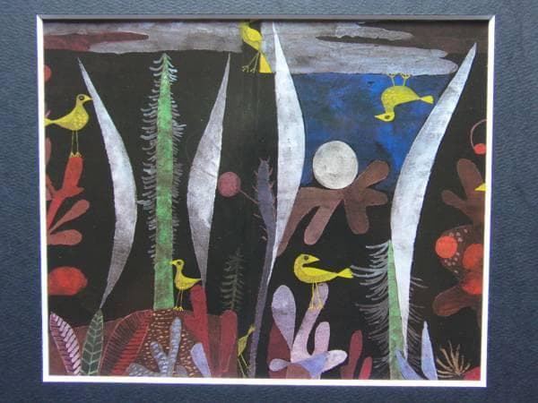 パウル・クレー、【黄色い鳥のいる風景】、希少な額装用画集より、状態良好